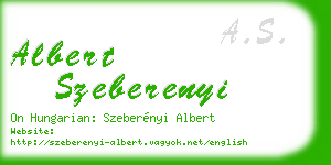 albert szeberenyi business card